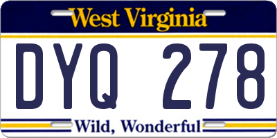 WV license plate DYQ278
