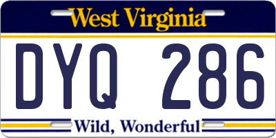 WV license plate DYQ286