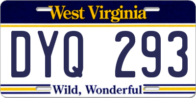 WV license plate DYQ293