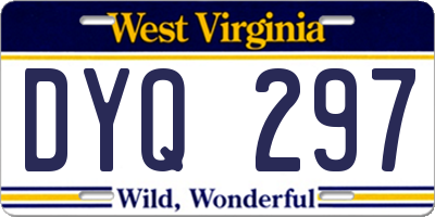 WV license plate DYQ297