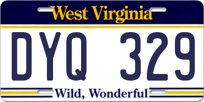 WV license plate DYQ329