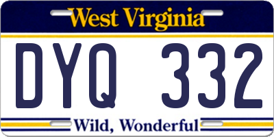 WV license plate DYQ332
