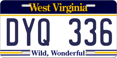WV license plate DYQ336