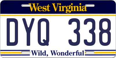 WV license plate DYQ338