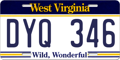 WV license plate DYQ346