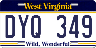 WV license plate DYQ349