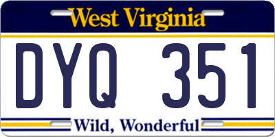 WV license plate DYQ351