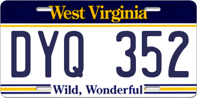 WV license plate DYQ352