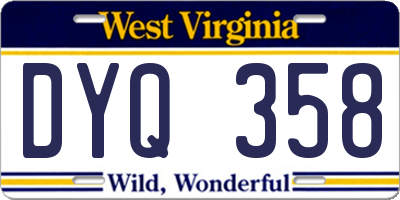 WV license plate DYQ358