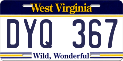 WV license plate DYQ367