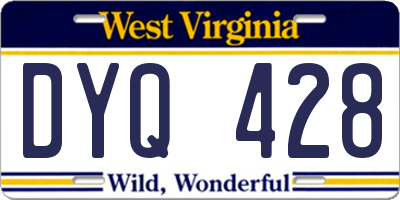 WV license plate DYQ428
