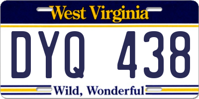 WV license plate DYQ438