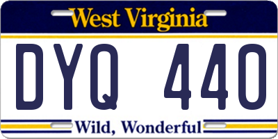 WV license plate DYQ440