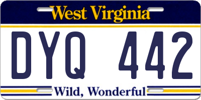WV license plate DYQ442