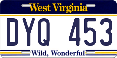 WV license plate DYQ453