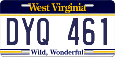 WV license plate DYQ461