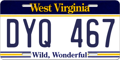 WV license plate DYQ467
