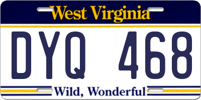 WV license plate DYQ468