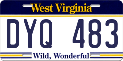 WV license plate DYQ483
