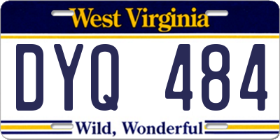 WV license plate DYQ484
