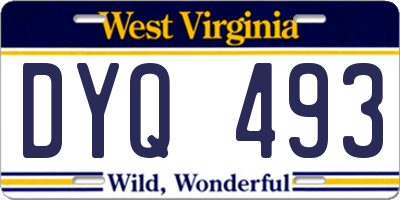 WV license plate DYQ493