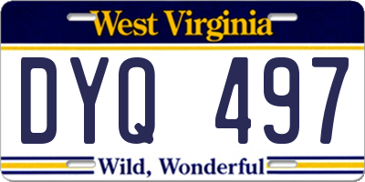 WV license plate DYQ497