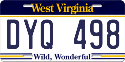WV license plate DYQ498