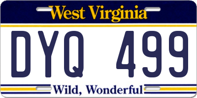 WV license plate DYQ499