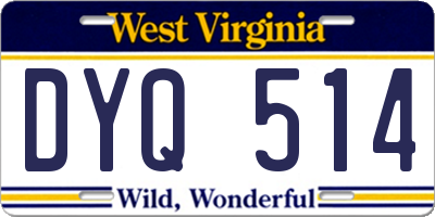 WV license plate DYQ514