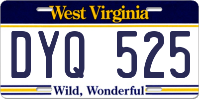 WV license plate DYQ525