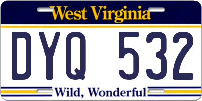 WV license plate DYQ532