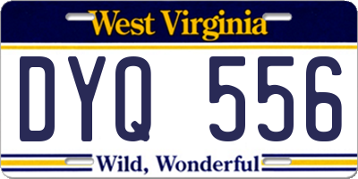 WV license plate DYQ556