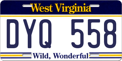 WV license plate DYQ558