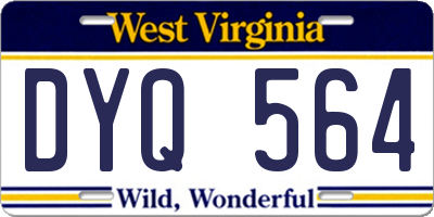 WV license plate DYQ564