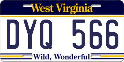 WV license plate DYQ566