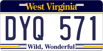WV license plate DYQ571