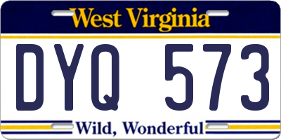 WV license plate DYQ573
