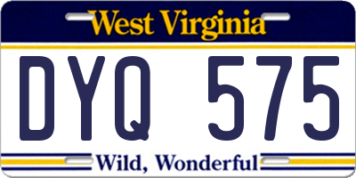 WV license plate DYQ575