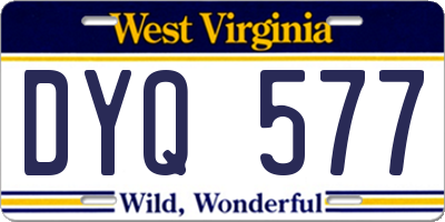 WV license plate DYQ577