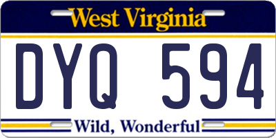 WV license plate DYQ594
