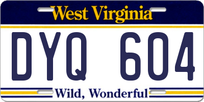 WV license plate DYQ604