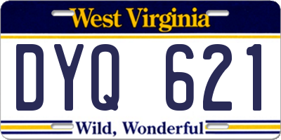 WV license plate DYQ621