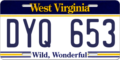 WV license plate DYQ653