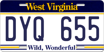 WV license plate DYQ655