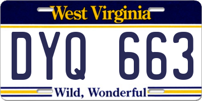 WV license plate DYQ663
