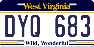 WV license plate DYQ683