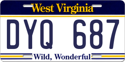WV license plate DYQ687