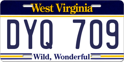 WV license plate DYQ709