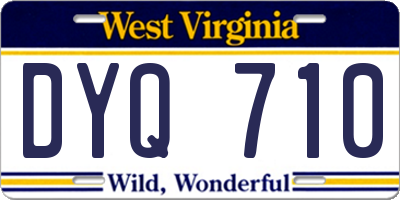 WV license plate DYQ710