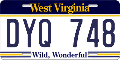 WV license plate DYQ748